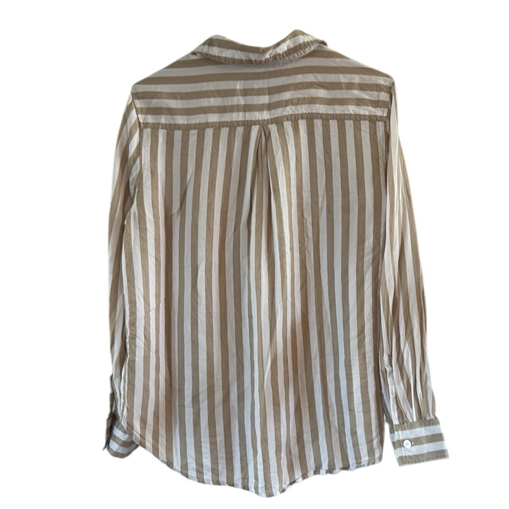Lola River Striped Button-Up Coastal Beachy Shirt size Medium - Picture 2 of 5